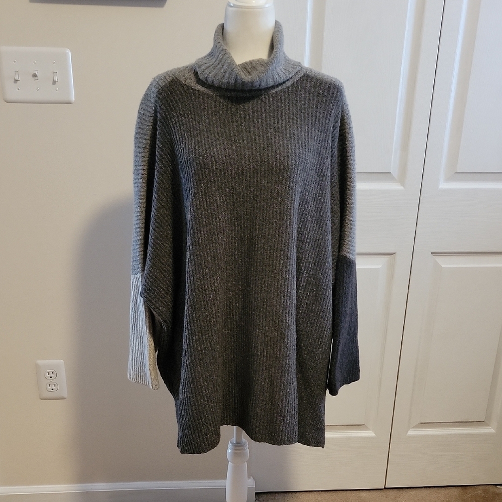 Eskandar Gray Oversized Turtleneck Sweater